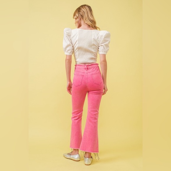 Rhinestone Fringe Jeans with Frayed Waist - Picture 6 of 6